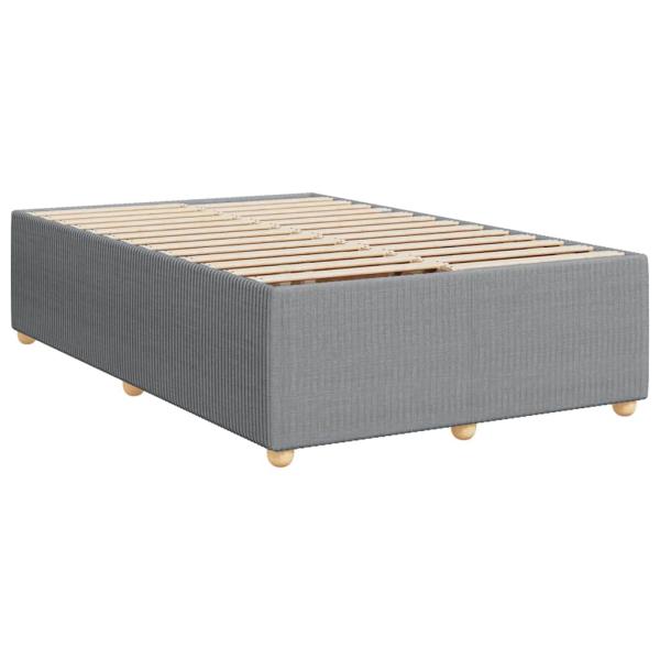 ARDEBO.de - Boxspringbett mit Matratze Hellgrau 120x200 cm Stoff