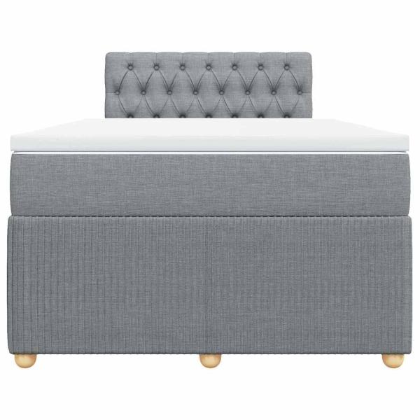 Boxspringbett mit Matratze Hellgrau 120x200 cm Stoff
