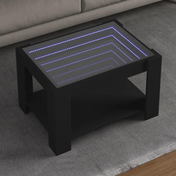 ARDEBO.de - LED-Couchtisch Schwarz 73x53x45 cm Holzwerkstoff