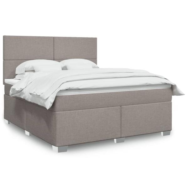 ARDEBO.de - Boxspringbett mit Matratze Taupe 180x200 cm Stoff