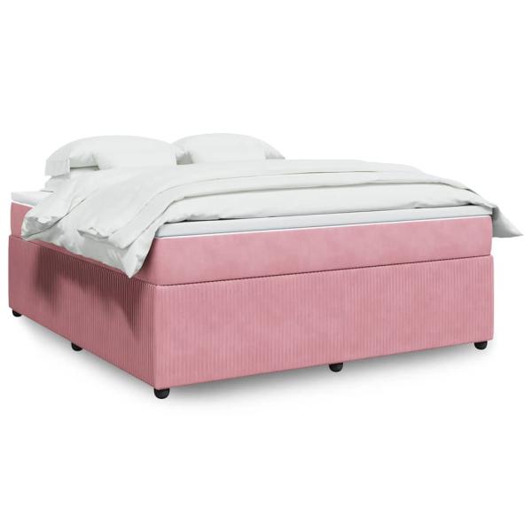 ARDEBO.de - Boxspringbett mit Matratze Rosa 180x200 cm Samt
