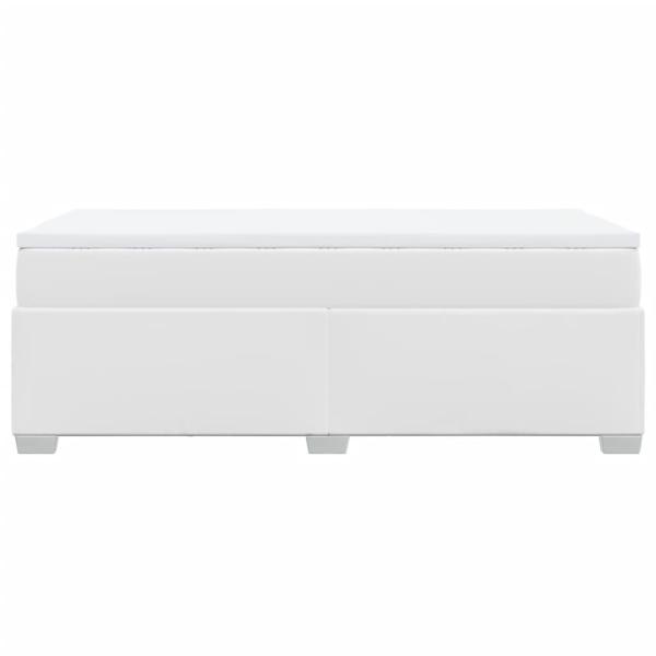 Boxspringbett mit Matratze Weiß 90x190 cm Kunstleder