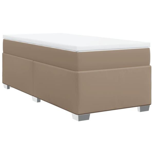 Boxspringbett mit Matratze Cappuccino-Braun 90x190cm Kunstleder