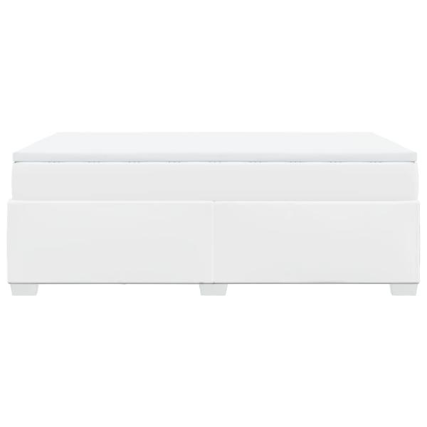 Boxspringbett mit Matratze Weiß 120x190 cm Kunstleder
