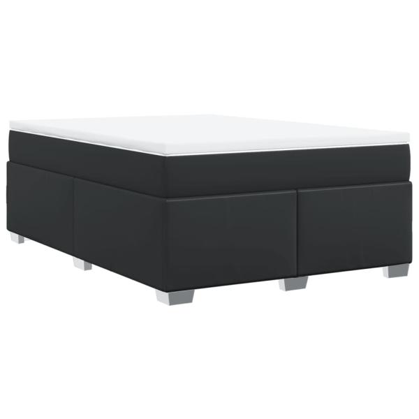 Boxspringbett mit Matratze Schwarz 140x190 cm Kunstleder
