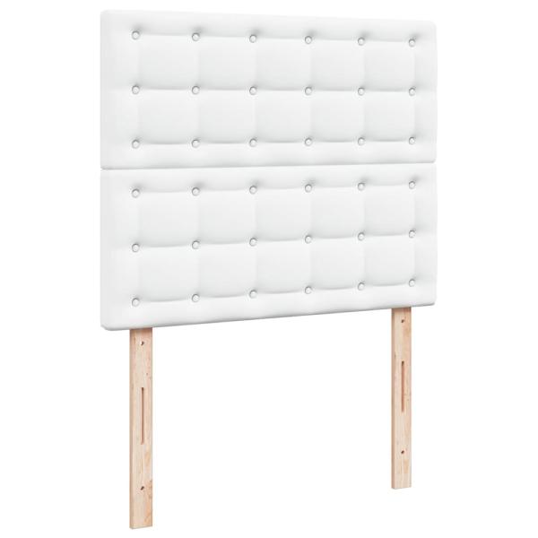 Boxspringbett mit Matratze Weiß 120x200 cm Kunstleder