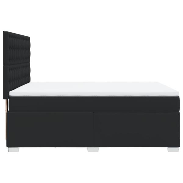 Boxspringbett mit Matratze Schwarz 140x190 cm Kunstleder
