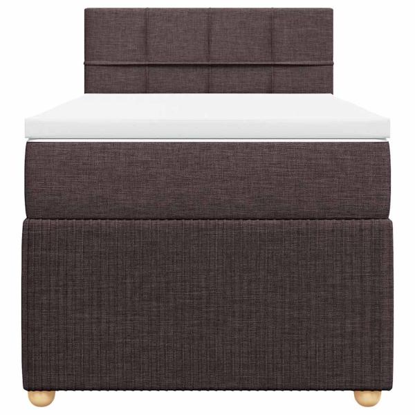 Boxspringbett mit Matratze Dunkelbraun 80x200 cm Stoff