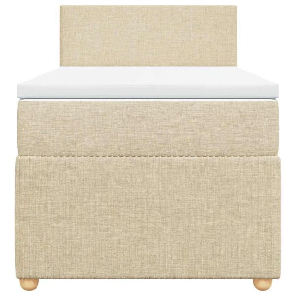 Boxspringbett mit Matratze Creme 90x200 cm Stoff