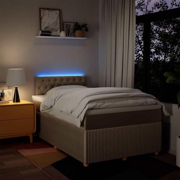 Boxspringbett mit Matratze Creme 120x190 cm Stoff