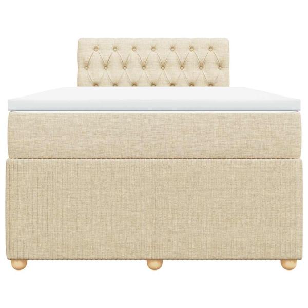 Boxspringbett mit Matratze Creme 120x190 cm Stoff