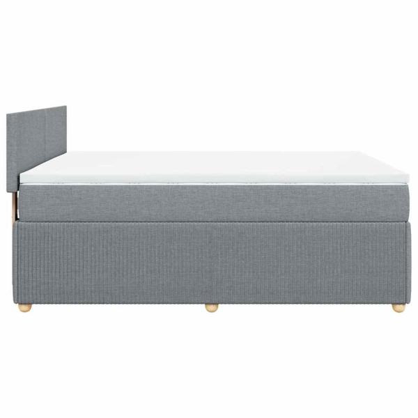ARDEBO.de - Boxspringbett mit Matratze Hellgrau 140x200 cm Stoff