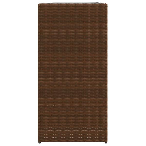 Pflanzkübel 2 Stk. Braun 40x40x80 cm Poly Rattan