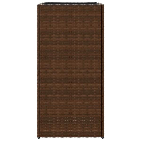 Pflanzkübel 2 Stk. Braun 40x40x80 cm Poly Rattan