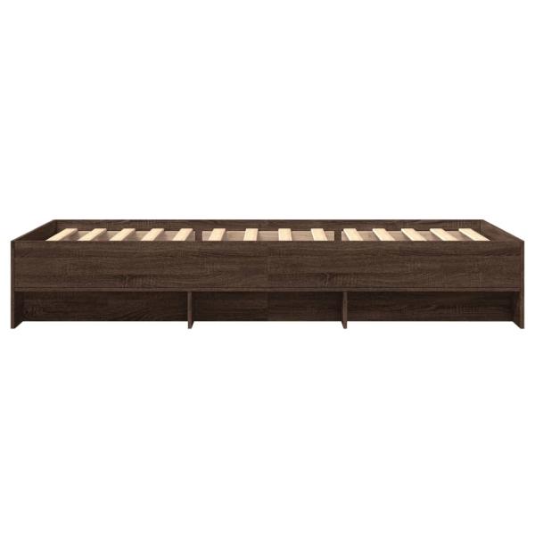 Bettgestell ohne Matratze Braun Eiche 90x200 cm Holzwerkstoff