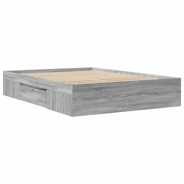 Bettgestell Grau Sonoma 140x200 cm Holzwerkstoff