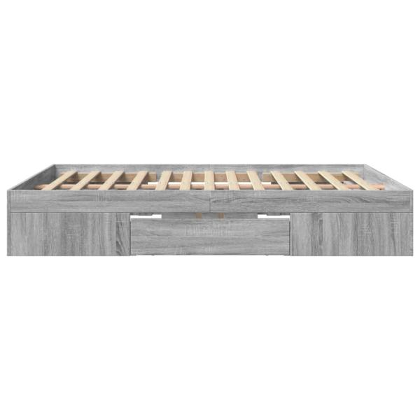 Bettgestell Grau Sonoma 150x200 cm Holzwerkstoff