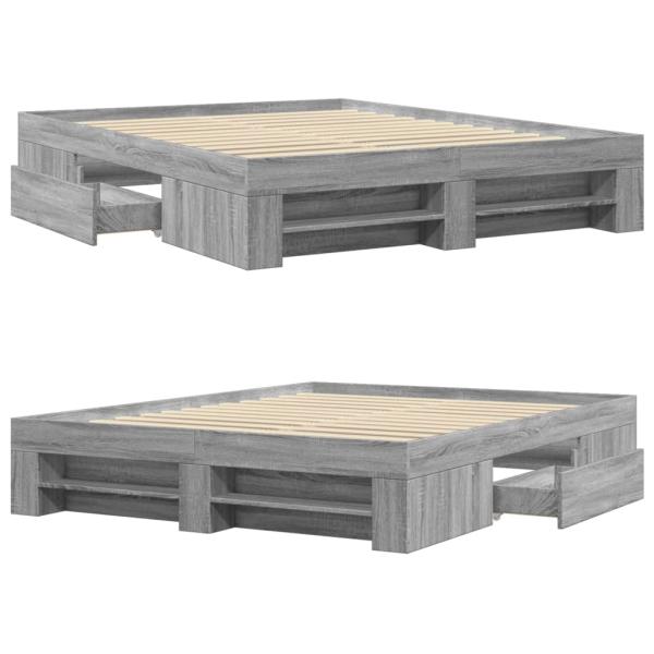 Bettgestell Grau Sonoma 150x200 cm Holzwerkstoff