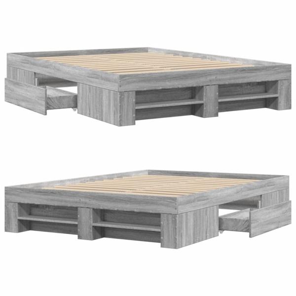 Bettgestell Grau Sonoma 120x200 cm Holzwerkstoff