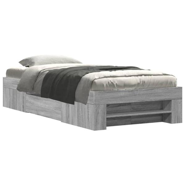 Bettgestell Grau Sonoma 90x190 cm Holzwerkstoff