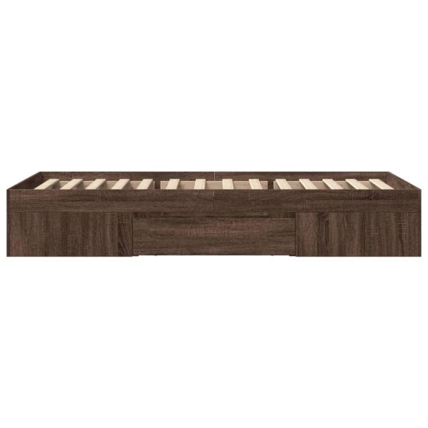 Bettgestell ohne Matratze Braun Eiche 75x190 cm Holzwerkstoff