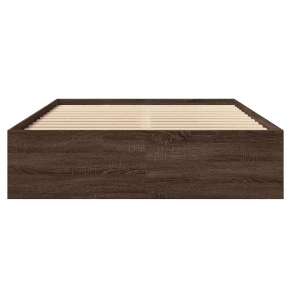 Bettgestell Braun Eichen-Optik 135x190 cm Holzwerkstoff