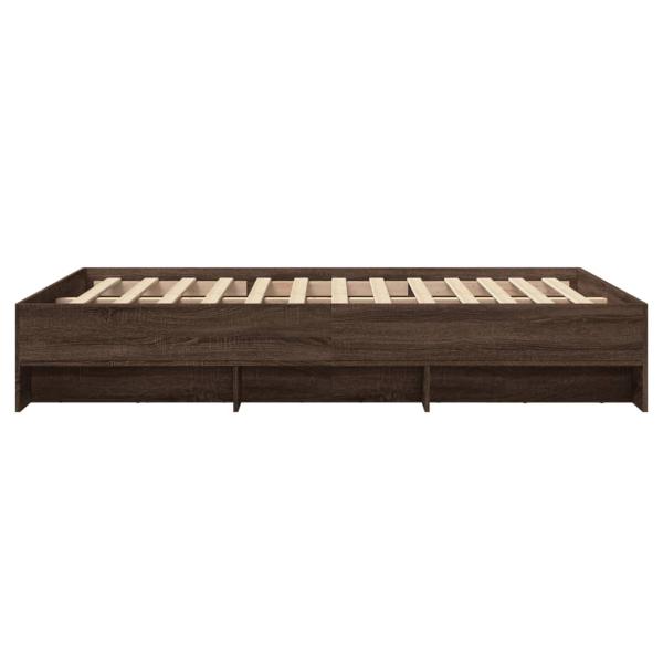 Bettgestell Braun Eichen-Optik 135x190 cm Holzwerkstoff