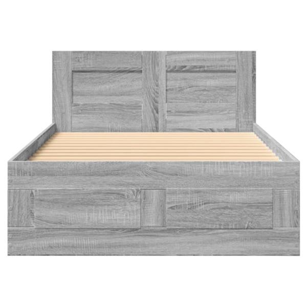 Bettgestell mit Kopfteil Grau Sonoma 75x190 cm Holzwerkstoff