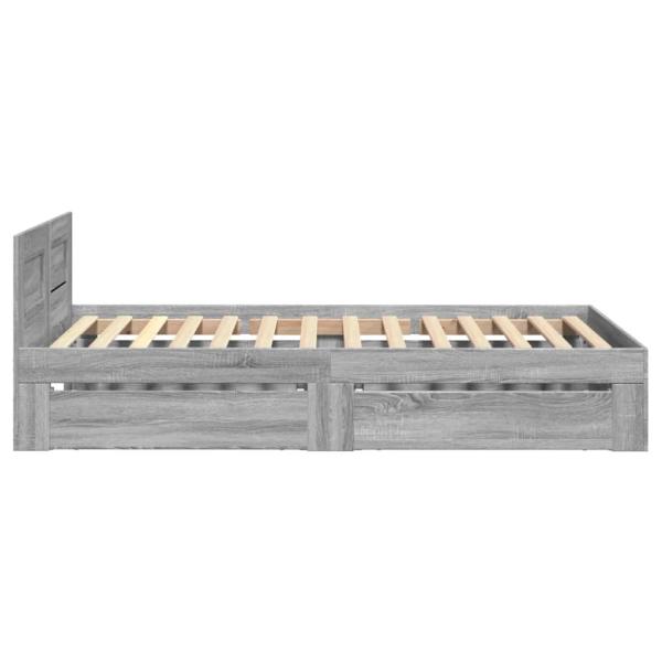 Bettgestell mit Kopfteil Grau Sonoma 75x190 cm Holzwerkstoff
