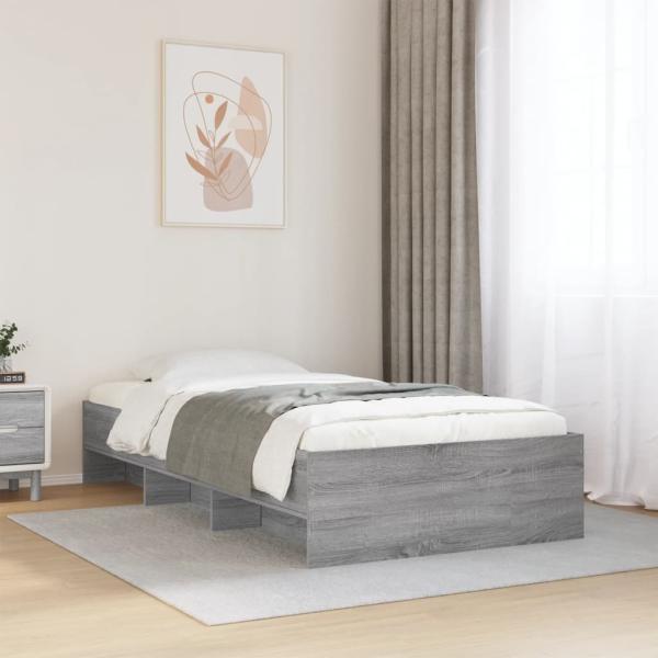 ARDEBO.de - Bettgestell Grau Sonoma 90x190 cm Holzwerkstoff