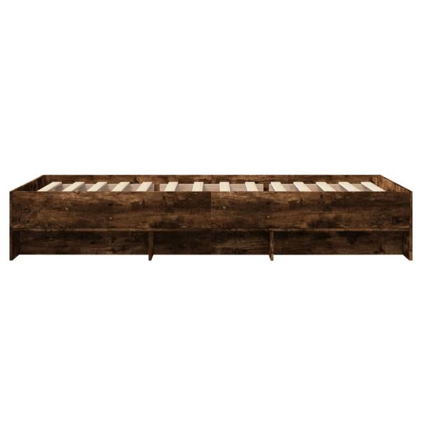 Bettgestell ohne Matratze Räuchereiche 75x190 cm Holzwerkstoff