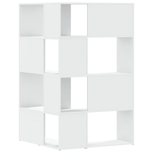 Eck-Bücherregal 4 Etagen Weiß 85x85x140 cm Holzwerkstoff