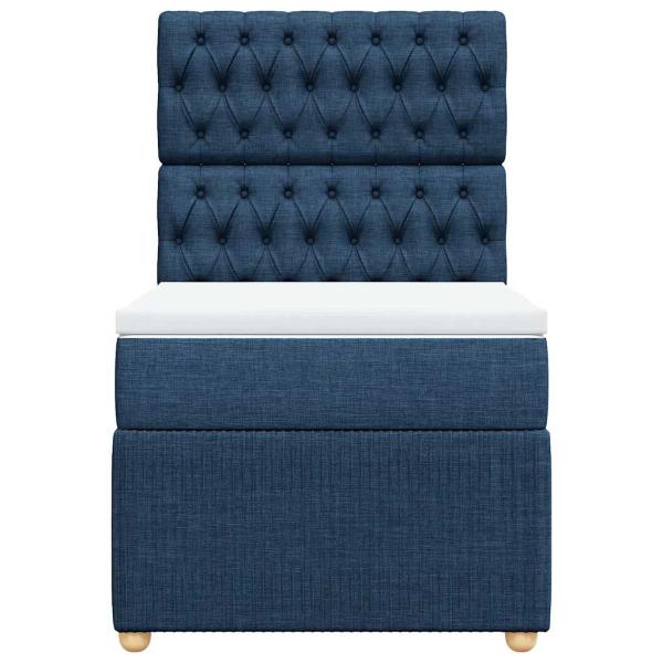 Boxspringbett mit Matratze Blau 80x200 cm Stoff