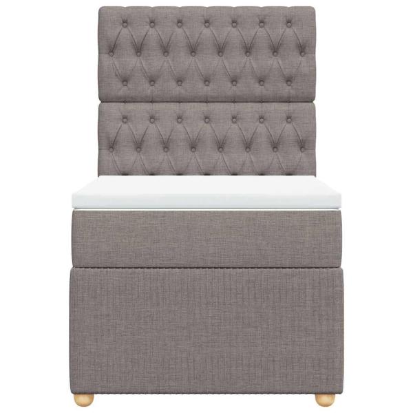 Boxspringbett mit Matratze Taupe 90x200 cm Stoff