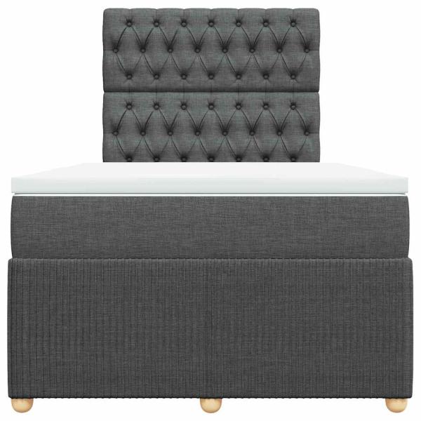 Boxspringbett mit Matratze Dunkelgrau 120x190 cm Stoff