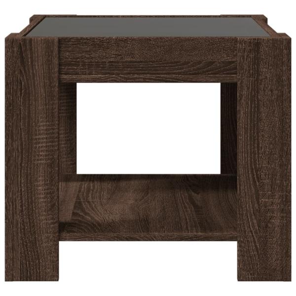 LED-Couchtisch Braun Eichen-Optik 53x53x45 cm Holzwerkstoff