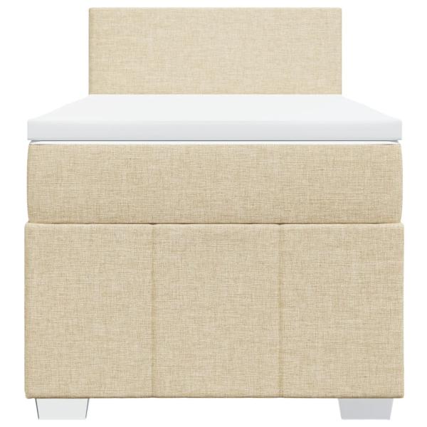 ARDEBO.de - Boxspringbett mit Matratze Creme 90x190 cm Stoff