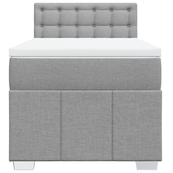 Boxspringbett mit Matratze Hellgrau 90x190 cm Stoff
