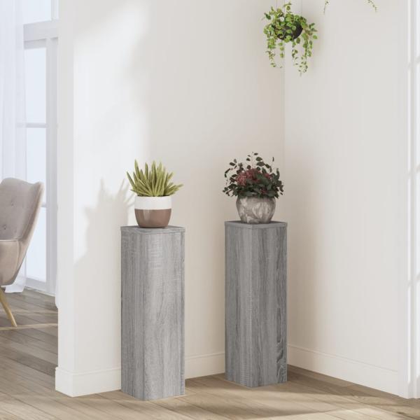 ARDEBO.de - Pflanzenständer 2 Stk. Grau Sonoma 17x17x60 cm Holzwerkstoff