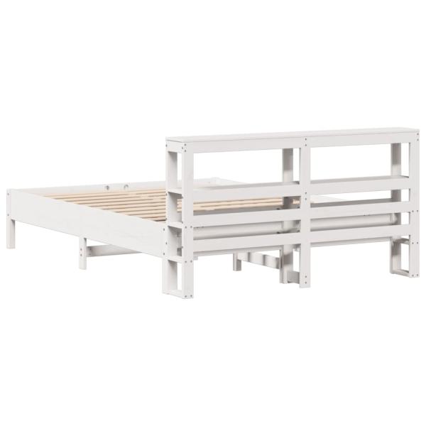 Massivholzbett ohne Matratze Weiß 150x200 cm Kiefernholz