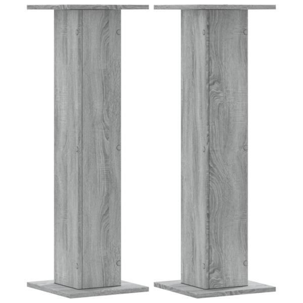 Pflanzenständer 2 Stk. Grau Sonoma 30x30x95 cm Holzwerkstoff