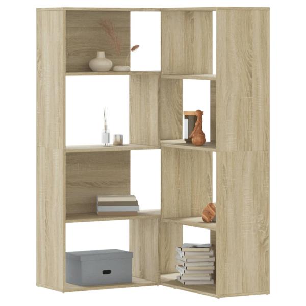 ARDEBO.de - Eck-Bücherregal 4 Etagen Sonoma Eiche 85x85x140cm Holzwerkstoff