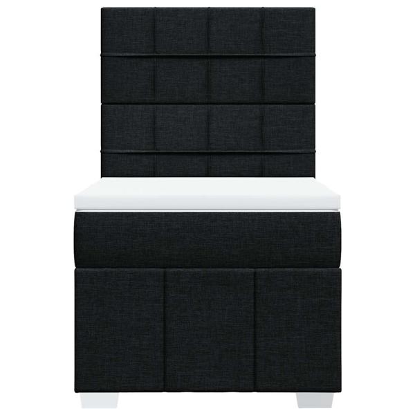 Boxspringbett mit Matratze Schwarz 100x200 cm Stoff