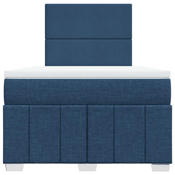 Boxspringbett mit Matratze Blau 120x190 cm Stoff