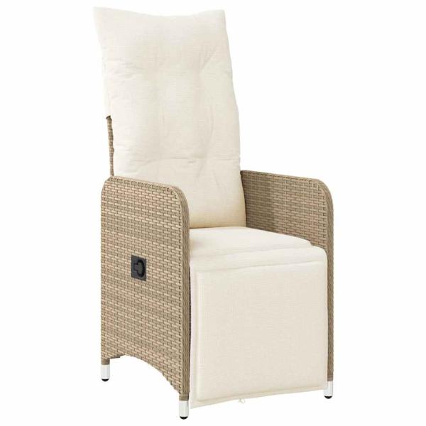 ARDEBO.de - 7-tlg. Garten-Bistro-Set mit Kissen Braun Poly Rattan