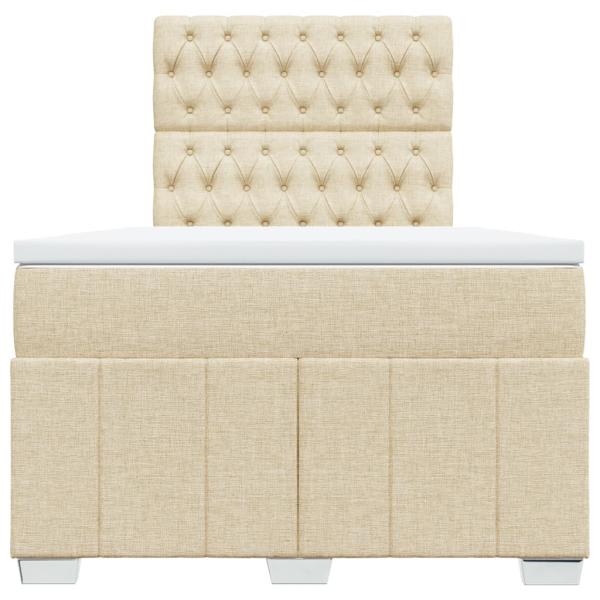 Boxspringbett mit Matratze Creme 120x190 cm Stoff