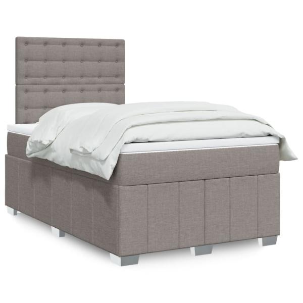 ARDEBO.de - Boxspringbett mit Matratze Taupe 120x190 cm Stoff