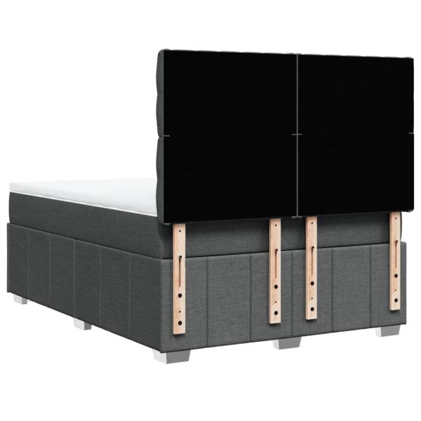 ARDEBO.de - Boxspringbett mit Matratze Dunkelgrau 140x190 cm Stoff