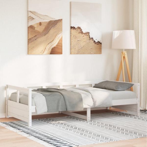 ARDEBO.de - Tagesbett ohne Matratze Weiß 80x200 cm Massivholz Kiefer