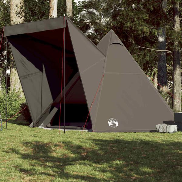 ARDEBO.de - Tipi-Familienzelt 6 Personen Braun Wasserdicht